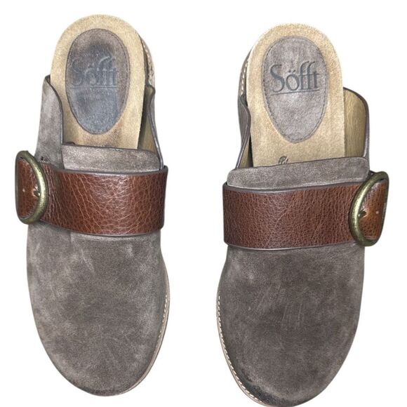 Sofft Women's Brown Billie Leather Clogs Mules Buckle Size: 6.5M - Picture 2 of 6